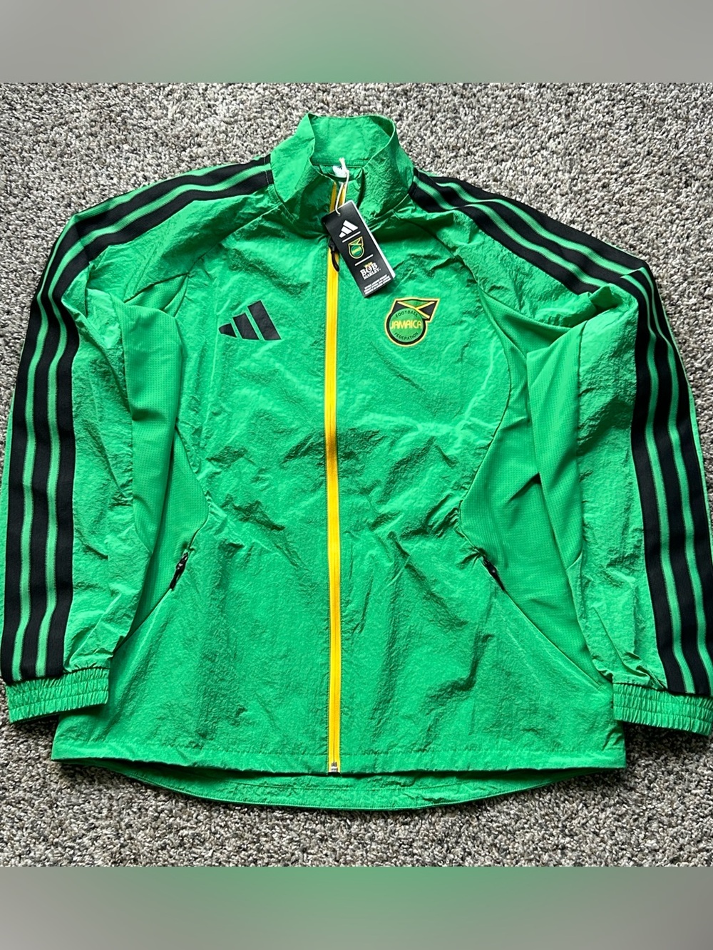 Adidas Mens Jamaica X Bob Marley Home Anthem Jacket Green Size Large JV8195